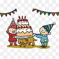 手绘过生日矢量图-空若网 手绘过生日矢量图-空若网