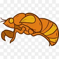 黄色迷你矢量蜕皮蝉-空若网 黄色迷你矢量蜕皮蝉-空若网