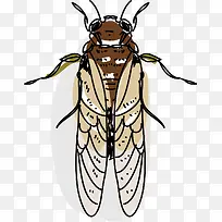 酒红色矢量卡通矢量蝉-空若网 酒红色矢量卡通矢量蝉-空若网