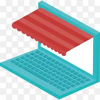 蓝色笔记本电脑超市海报-空若网 蓝色笔记本电脑超市海报-空若网