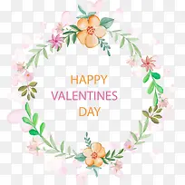 情人节快乐多彩花朵圆环-空若网 情人节快乐多彩花朵圆环-空若网