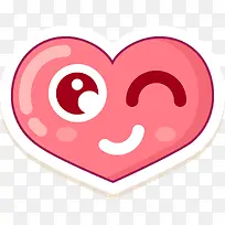 情人节呆萌红色爱心贴纸-空若网 情人节呆萌红色爱心贴纸-空若网
