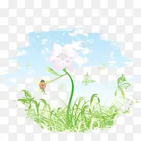 彩绘版的蓝天绿草蜻蜓-空若网 彩绘版的蓝天绿草蜻蜓-空若网