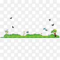 彩绘草地树木昆虫-空若网 彩绘草地树木昆虫-空若网