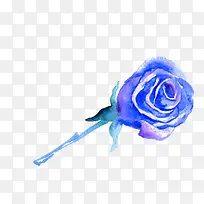 蓝色水彩玫瑰花朵-空若网 蓝色水彩玫瑰花朵-空若网