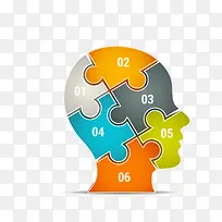 矢量人头拼图素材-空若网 矢量人头拼图素材-空若网