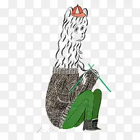 织毛衣的羊插画-空若网 织毛衣的羊插画-空若网