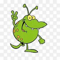 彩色卡通绿色胜利手势动物-空若网 彩色卡通绿色胜利手势动物-空若网