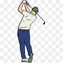 卡通高尔夫运动人物插画设计-空若网 卡通高尔夫运动人物插画设计-空若网