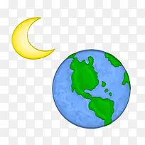 矢量月亮地球素材-空若网 矢量月亮地球素材-空若网