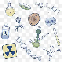 可爱手绘科学研究矢量元素-空若网 可爱手绘科学研究矢量元素-空若网