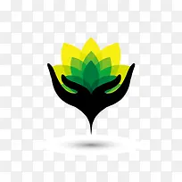 矢量手与绿色-空若网 矢量手与绿色-空若网