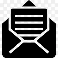邮件打开信封信回黑色符号图标-空若网 邮件打开信封信回黑色符号图标-空若网