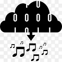 下载的音乐数据的云图标-空若网 下载的音乐数据的云图标-空若网