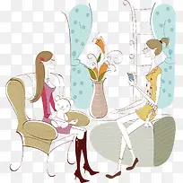 商业插画手绘卡通美女-空若网 商业插画手绘卡通美女-空若网