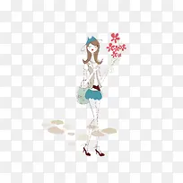 商业插画手绘卡通美女-空若网 商业插画手绘卡通美女-空若网