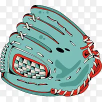 手绘绿色棒球手套图案-空若网 手绘绿色棒球手套图案-空若网