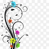 手绘彩色螺旋花纹矢量图-空若网 手绘彩色螺旋花纹矢量图-空若网