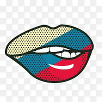 矢量卡通彩色嘴巴-空若网 矢量卡通彩色嘴巴-空若网