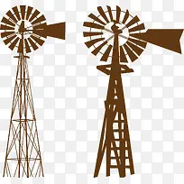 铁塔风车剪影矢量图-空若网 铁塔风车剪影矢量图-空若网