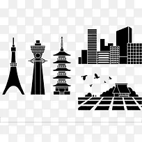 欧美地标建筑剪影-空若网 欧美地标建筑剪影-空若网