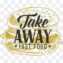 手绘快餐食物汉堡包线稿-空若网 手绘快餐食物汉堡包线稿-空若网