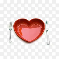 红色心形餐具-空若网 红色心形餐具-空若网