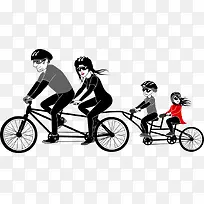 骑自行车的一家人-空若网 骑自行车的一家人-空若网