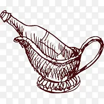 手绘葡萄酒矢量素材-空若网 手绘葡萄酒矢量素材-空若网