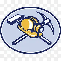 矿工安全帽和工具插画-空若网 矿工安全帽和工具插画-空若网