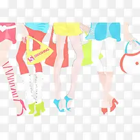 时尚女性腿部曲线手绘-空若网 时尚女性腿部曲线手绘-空若网