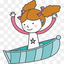 手绘划船儿童-空若网 手绘划船儿童-空若网