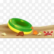 矢量沙滩游泳圈素材-空若网 矢量沙滩游泳圈素材-空若网