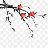 彩绘水墨枯树枝-空若网 彩绘水墨枯树枝-空若网