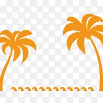 橙色椰子树矢量图-空若网 橙色椰子树矢量图-空若网