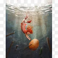 潜水插画-空若网 潜水插画-空若网