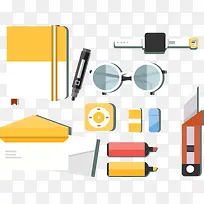 扁平化办公用品设计-空若网 扁平化办公用品设计-空若网