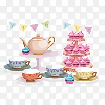 矢量图蛋糕点心台-空若网 矢量图蛋糕点心台-空若网