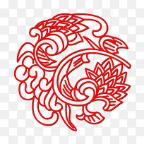 古典圆形吉祥翅膀纹样边框-空若网 古典圆形吉祥翅膀纹样边框-空若网