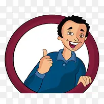 矢量卡通点赞的人-空若网 矢量卡通点赞的人-空若网