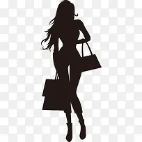 时尚购物女郎剪影-空若网 时尚购物女郎剪影-空若网