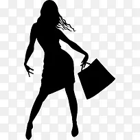 时尚购物女郎剪影-空若网 时尚购物女郎剪影-空若网