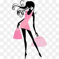 卡通时尚女郎剪影-空若网 卡通时尚女郎剪影-空若网