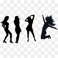 卡通时尚女郎剪影-空若网 卡通时尚女郎剪影-空若网