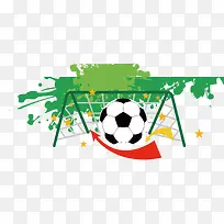 矢量水彩和足球-空若网 矢量水彩和足球-空若网