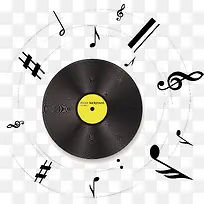 音乐 碟片 扁平化 装饰图案-空若网 音乐 碟片 扁平化 装饰图案-空若网