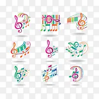 时尚动感音符图标-空若网 时尚动感音符图标-空若网