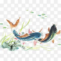 国画锦鲤-空若网 国画锦鲤-空若网