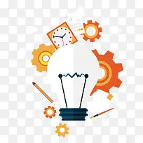 卡通科学灯泡知识创意思维-空若网 卡通科学灯泡知识创意思维-空若网