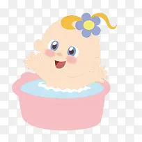 手绘卡通婴儿洗澡-空若网 手绘卡通婴儿洗澡-空若网